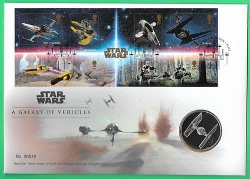 2019 RMC186 Star Wars - a Galaxy of Vehicles -Medallic Coin Cover