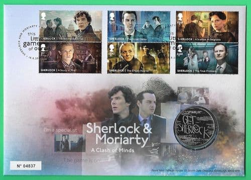 2020 RMC194 Sherlock & Moriarty Medallic Coin Cover