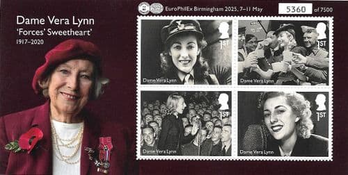 2025 MS5330  Valour & Victory Dame Vera Lynn (EUROPHILEX OVERPRINT)  Miniature Sheet