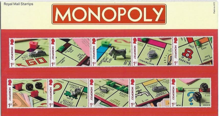 2025 Pack Number 672 Monopoly Presentation Pack