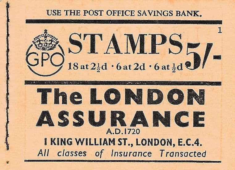 BD25 Edition 1 1940 5/- King George VI Stitched Stamp Booklet