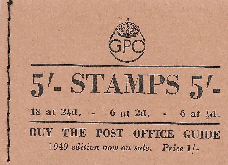 洋書　IN AUGUST COMPANY BD28 40 August 1949 5/- King George VI Stitched Stamp Booklet