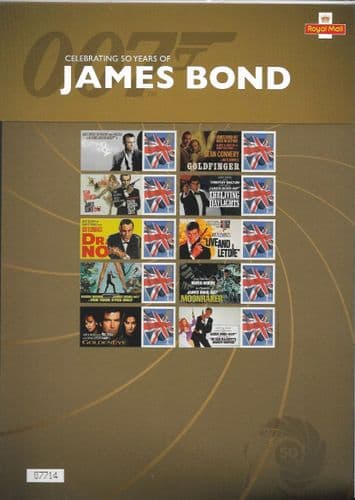 CS17 50th Anniversary of the First James Bond Film (Royal Mail Commemorative Sheets)