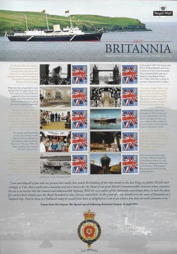 CS20 60th Anniversary of the Launch of Royal Yacht Britannia (Royal Mail Commemorative Sheets)