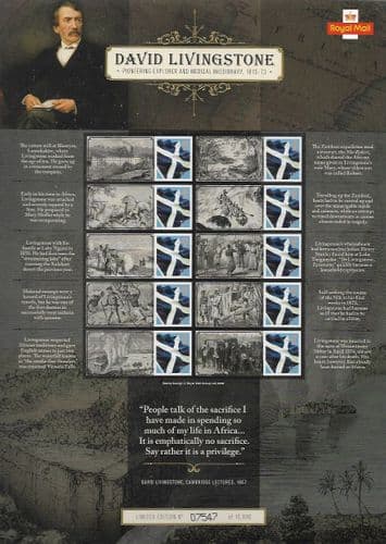 CS21 Birth Bicentenary of David Livingstone (Royal Mail Commemorative Sheets)