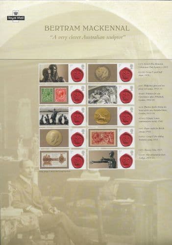 CS22 150th Birth Anniversary of Bertram Mackennal (Royal Mail Commemorative Sheets)