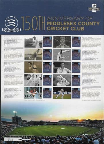 CS23 Middlesex County Cricket Club (Royal Mail Commemorative Sheets)