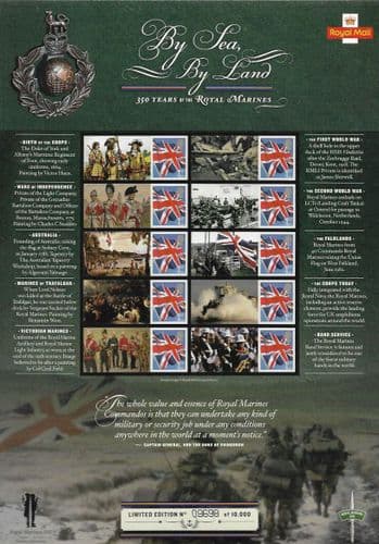 CS24 350th Anniversary of the Royal Marines (Royal Mail Commemorative Sheets)