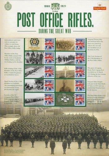 CS27 The Post Office Rifles During the Great War (Royal Mail Commemorative Sheets)