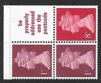 FA11ba DB6(11)A/1 Miscut Pane Chambon Print London January 1980 (10p Folded Booklets)