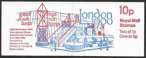 FA11ba DB6(11)A/1 Miscut Pane Chambon Print London January 1980 (10p Folded Booklets)