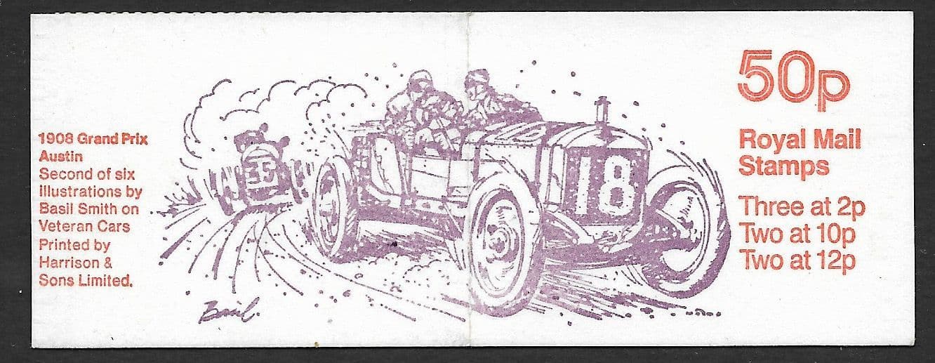 FB11b Veteran Cars No 2 Grand Prix Austin Perf E2b 50p Folded Booklets