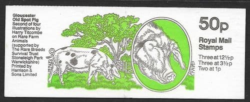 FB24 MISSING PHOSPHOR ERROR Rare Farm Animals Series No 2  (50p Folded Booklets)