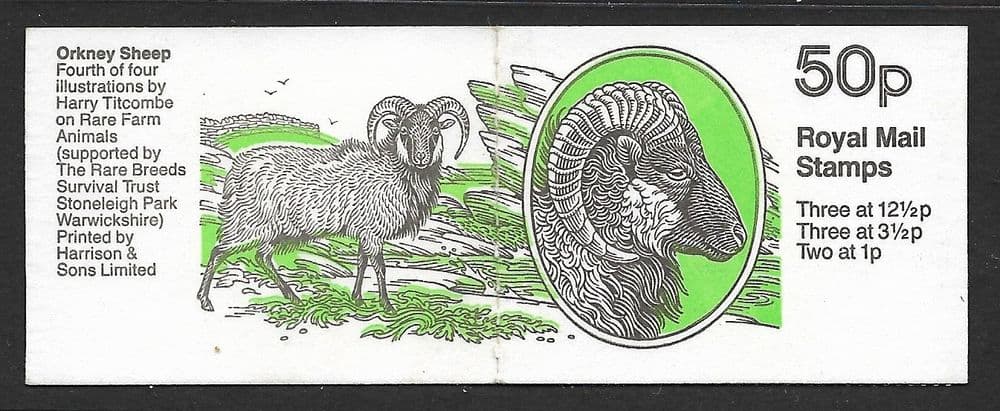 FB26 MISSING PHOSPHOR Rare Farm Animals Series No 4 Orkney Sheep 50p ...