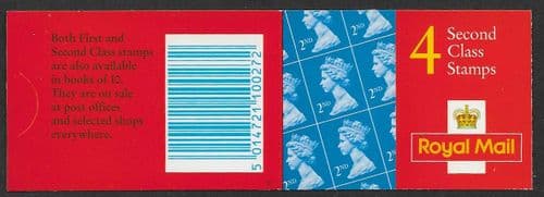 HA12 Booklet (Phone Numbers at Left) Printed by Walsall 4x2nd Class Stamps (4x SG1664)