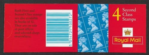 HA12a Booklet (Phone Numbers at Right) Printed by Walsall 4x2nd Class Stamps (4x SG1664)