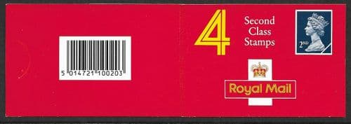 HA3a Booklet (Tab Without Shoulder Cut) Printed by Walsall 4x2nd Class Stamps (Pane 1515L)