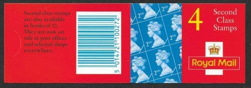 HA8a Booklet (Blue Fluor 4mm Band ) Printed by Harrison 4x2nd Class Stamps (4x SG1664)