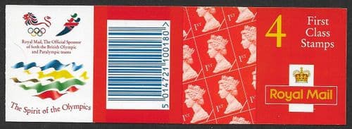 HB10 Booklet Printed by Walsall 4x1st Class Stamps (4x SG1671)