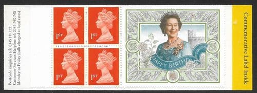 HB11 Booklet (Queen's Birthday Label Inside) Printed by Walsall 4x1st Class Stamps (Pane 1671La)