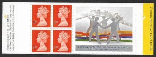 HB15 Booklet (House of Government Label Inside) Printed by Walsall 4x1st Class Stamps (Pane 1667La)