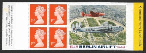 HB17 Booklet (Berlin Airlift Label Inside) Printed by Walsall 4x1st Class Stamps (Pane 1667m)