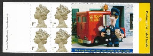 HB19 Booklet (Postman Pat Label Inside) Printed by Walsall 4x1st Class Stamps (Pane 2124L)