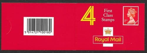 HB3b Booklet (Tab Without Shoulder Cut, Freepost Newcastle) Walsall 4x1st Class Stamps (Pane 1516L)