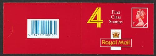HB6 Booklet (Freepost at Right, No EEC Txt) Printed by Walsall 4x1st Class Stamps (4x SG1671)