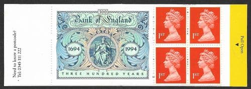 HB7 Booklet (Bank of England Label Inside) Printed by Walsall 4x1st Class Stamps (Pane 1671L)