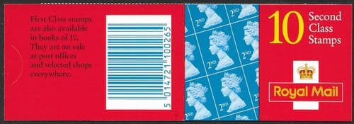 HC22a Booklet (Web Address Added) Printed by Questa 10x 2nd Class Stamps (10x SG1664a)