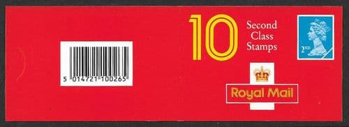 HC6 Booklet (Black Barcode) Printed by Questa 10x 2nd Class Stamps (10x SG1451)
