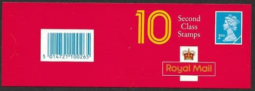 HC6a Booklet (Blue Barcode) Printed by Questa 10x 2nd Class Stamps (10x SG1451)