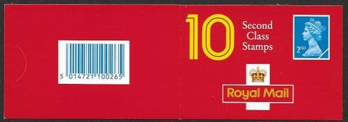 HC7a Booklet (Blue Barcode PVA Gum ) Printed by Walsall 10x 2nd Class Stamps (Pane 1449n)