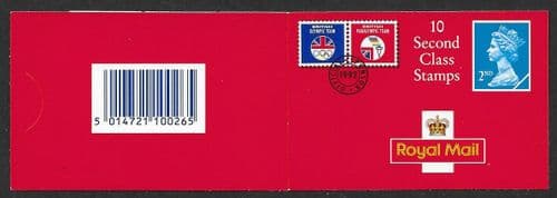 HC8 Booklet Printed by Walsall 10x 2nd Class Stamps (Pane 1449n)