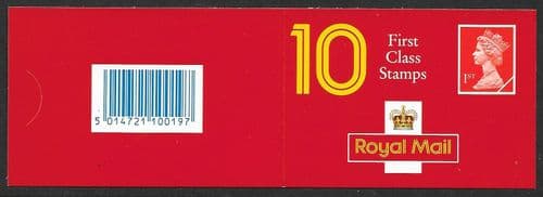 HD5c Booklet (Blue Barcode - Freepost London) Walsall 10x 1st Class Stamps (Pane 1516m)
