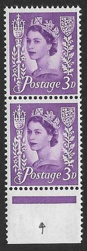 J10a (XJ2b) Listed Halberd Flaw 3d Deep Lilac in Positional Vertical Pair (Bottom Stamp)