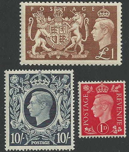 King George VI Mint Definitive Stamps