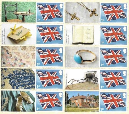 LS179 2025 jane Austen - Set of 10 Stamps with Labels  (Post Office Label Sheets)