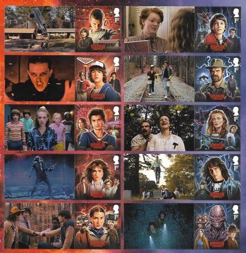 LS180 2026 Stranger Things - Set of 10  Stamps with Labels  (Post Office Label Sheets)