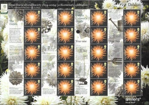 LS19 2004 Royal Horticultural Society -Dahlias (Smilers Sheet)