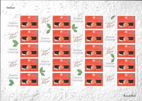 LS2a 2000 Christmas 19p Robins (Consignia Imprint) (Smilers Sheet)