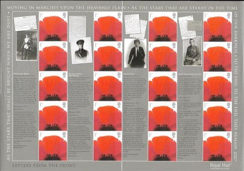 LS43 2007 Letters from the Front - Poppies (Smilers Sheet)