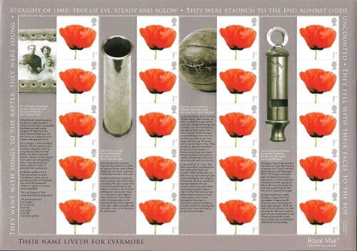 LS55 2008 We Will Remember - Poppies (Smilers Sheet)