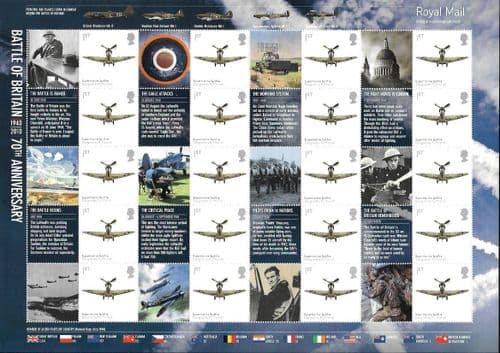 LS74 2010 Battle of Britain - Spitfire (Smilers Sheet)