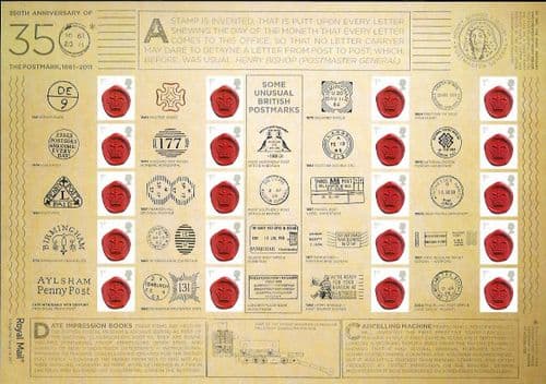 LS78 2011 350th Anniversary of the Postmark (Smilers Sheet)