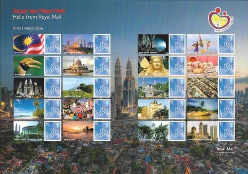 LS92 2014 Maylasia Stamp Exhibition - Kuala Lumpur (Smilers Sheet)