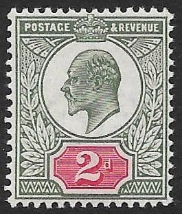 M13 (4) 2d Grey Green & Bright Carmine Somerset House (Edward VII Stamps ) Unmounted Mint
