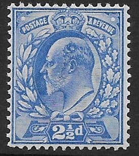 M16 (1) 2½d Deep Ultramarine DLR Ordinary Paper (Edward VII Stamps ) Unmounted Mint