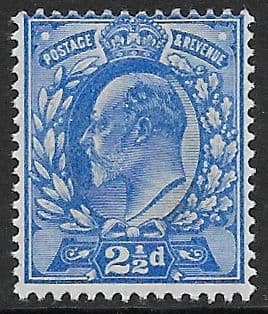 M16 (4) 2½d Very Deep Bright Ultramarine DLR Ordinary Paper (Edward VII Stamps ) Unmounted Mint